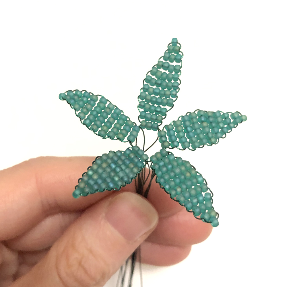 Victorian beaded leaves