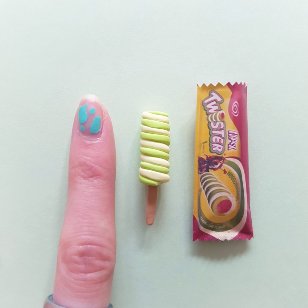 Tiny Twister Lolly - polymer clay