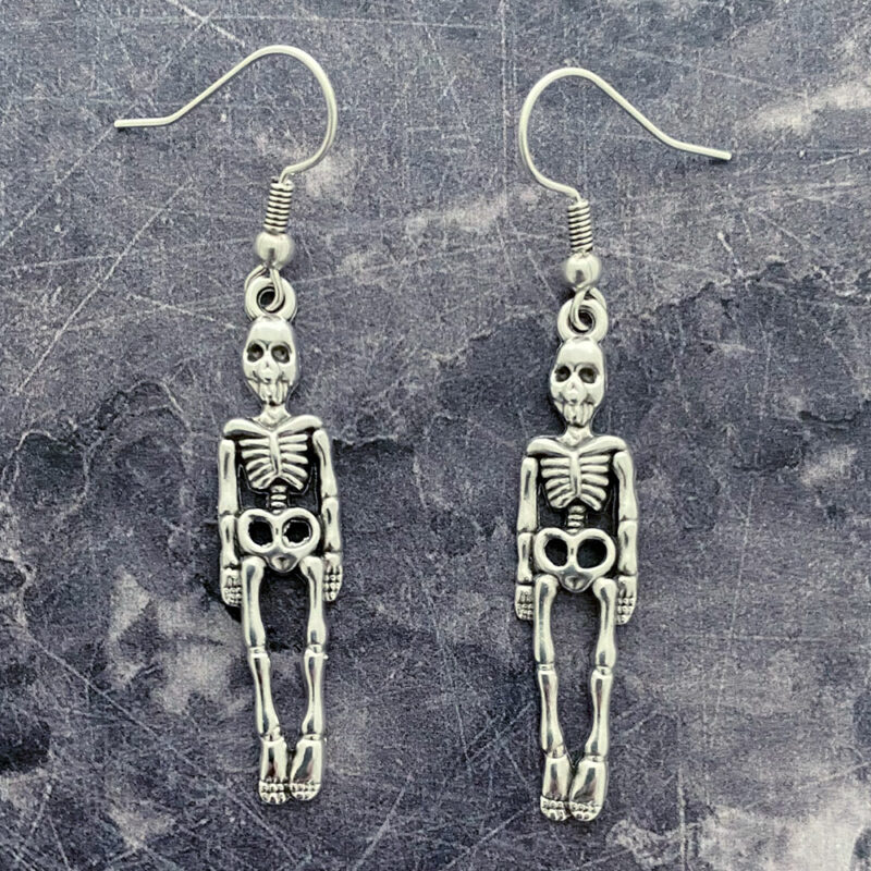 Skeleton Charm Antique Silver earrings