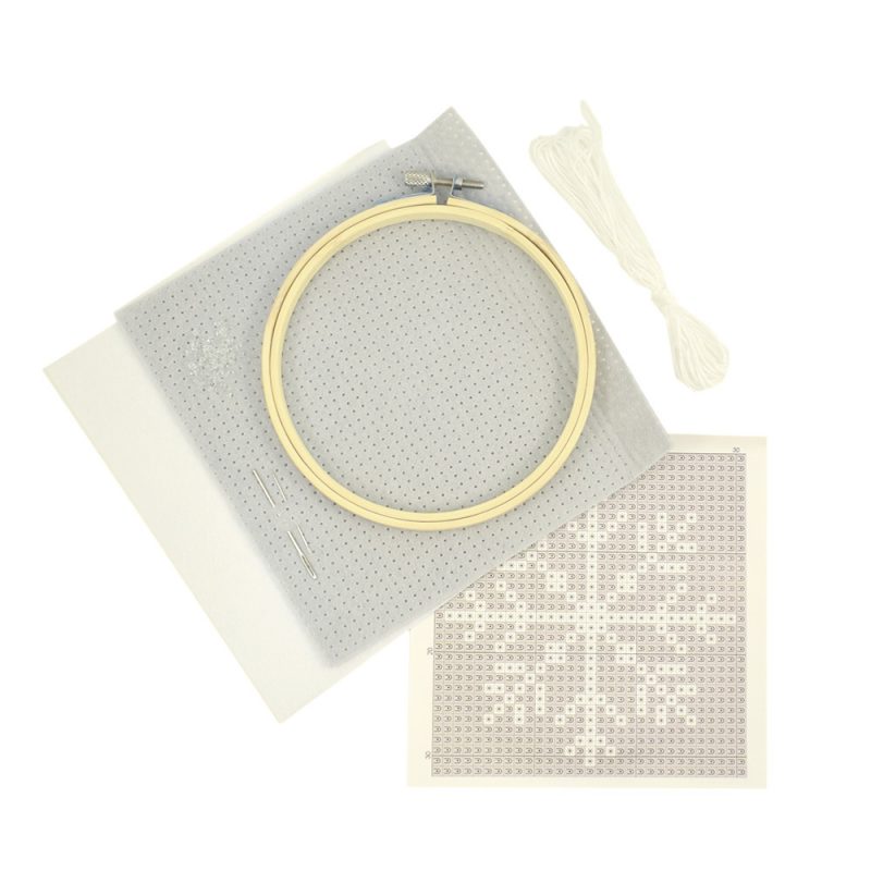 Felt cross stitch snowflake design