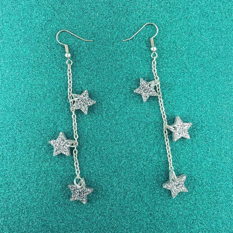 Glittery star earrings