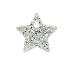 Small silver glittery acrylic star charm