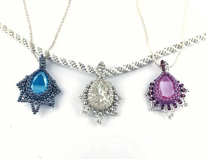 Swarovski Drop stone bezel necklace - free project