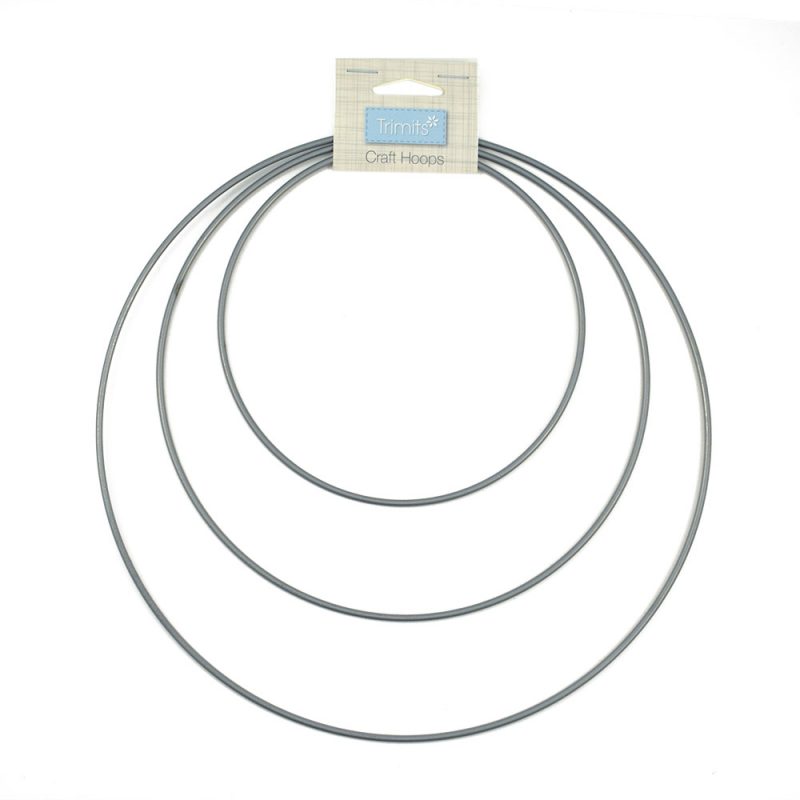 macrame craft hoops silver