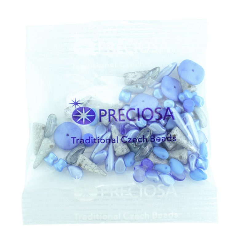 preciosa shaped bead mix aqua