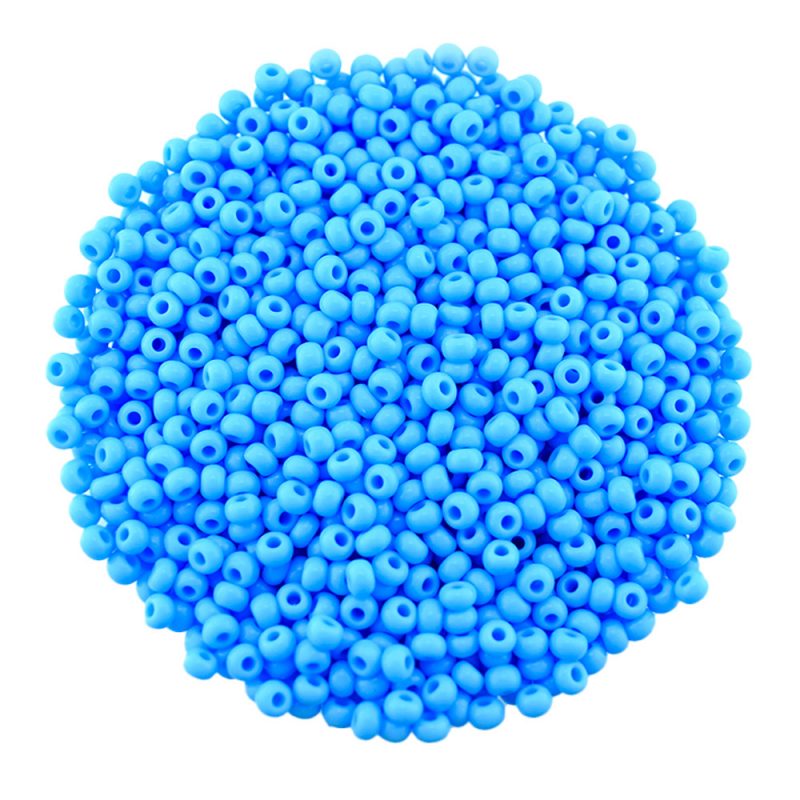 Size 8 seed bead opaque sky blue