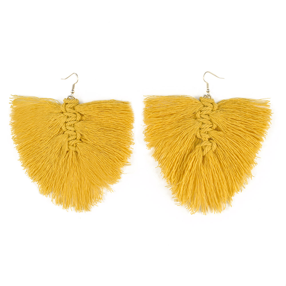 Mustard Macramé Feather Earrings Kit The Bead Shop Nottingham Ltd