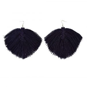 Navy macrame feather earrings kit