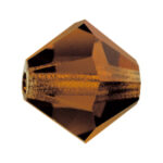 Smoked Topaz Preciosa crystal bicone bead