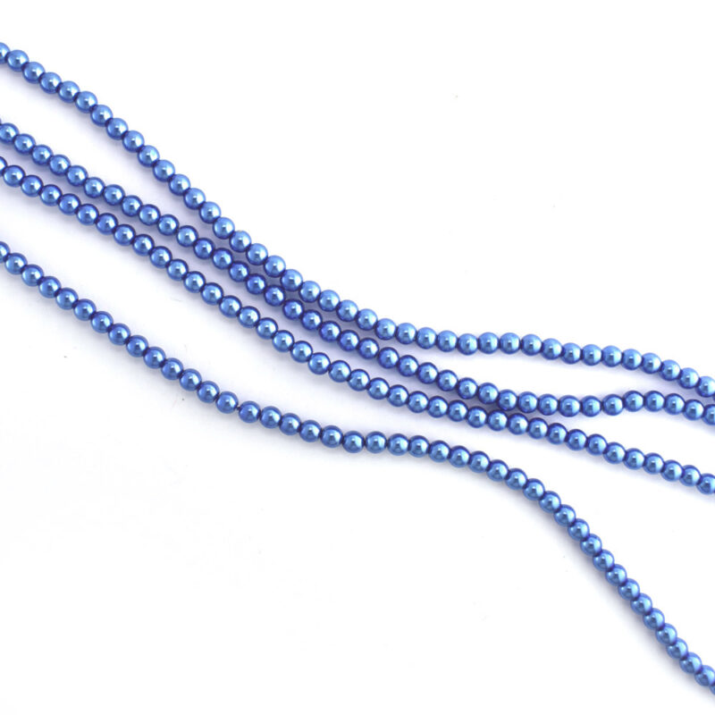 3mm persian blue glass pearl beads