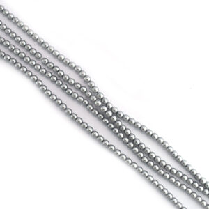 3mm silver glass pearl beads