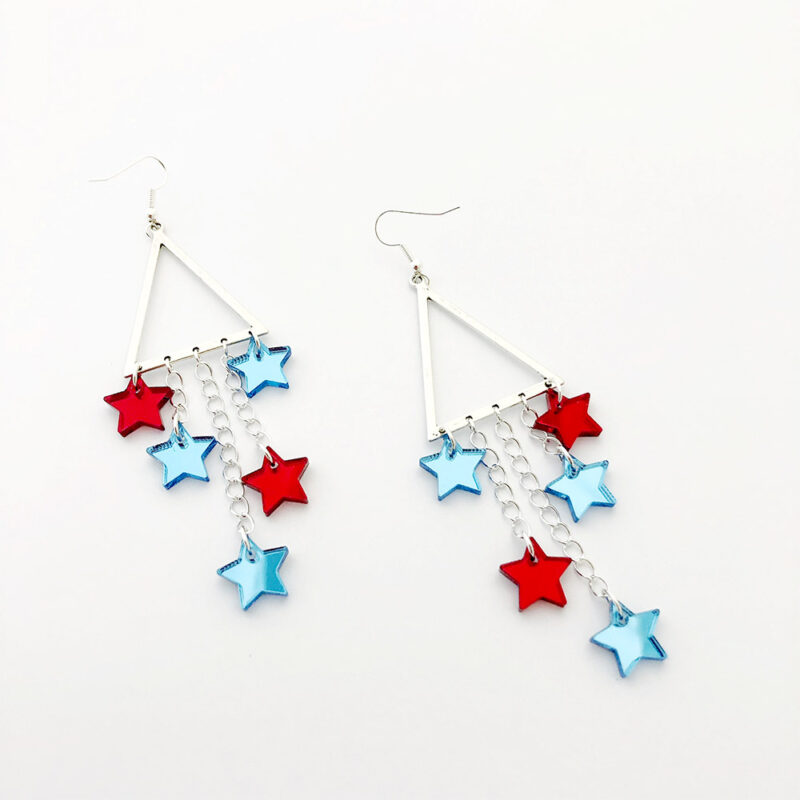 Mirror star charm earrings