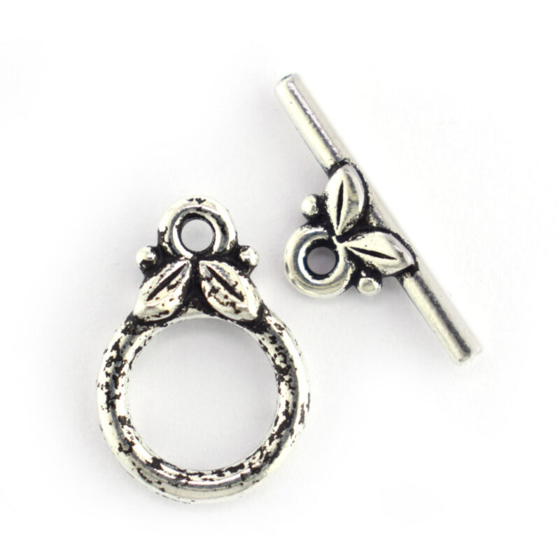 leaf decorated toggle clasp from tierracast