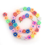 string of polymer clay flower beads