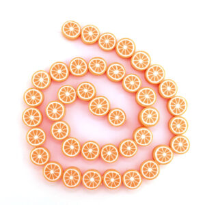 string of polymer clay orange beads