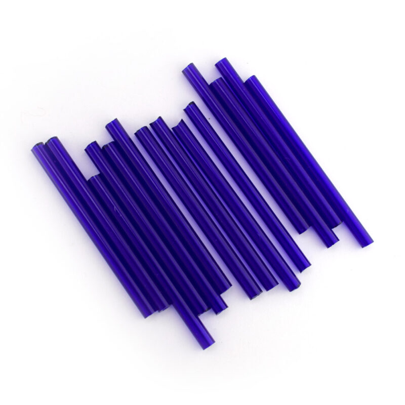 preciosa 40mm royal blue glass tube beads