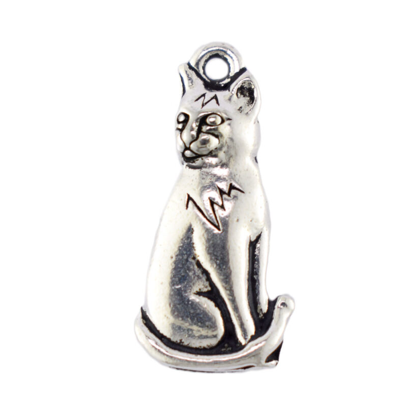 tierracast sitting cat charm