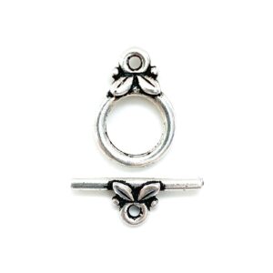 Tierracast Leaf Toggle Clasp Antique Silver