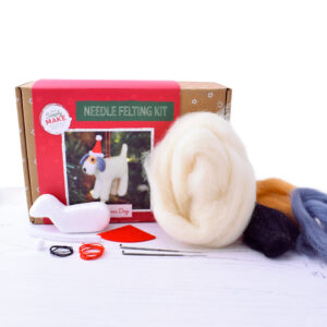 christmas dog needle felting kit