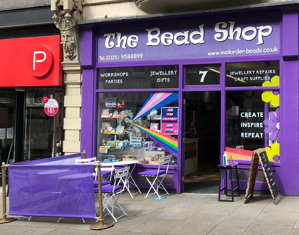 Café area at The Bead Shop