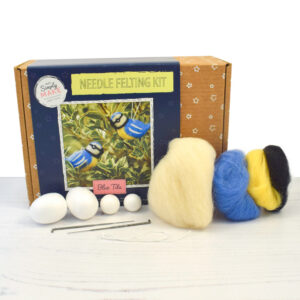 blue tit needle felting kit contents