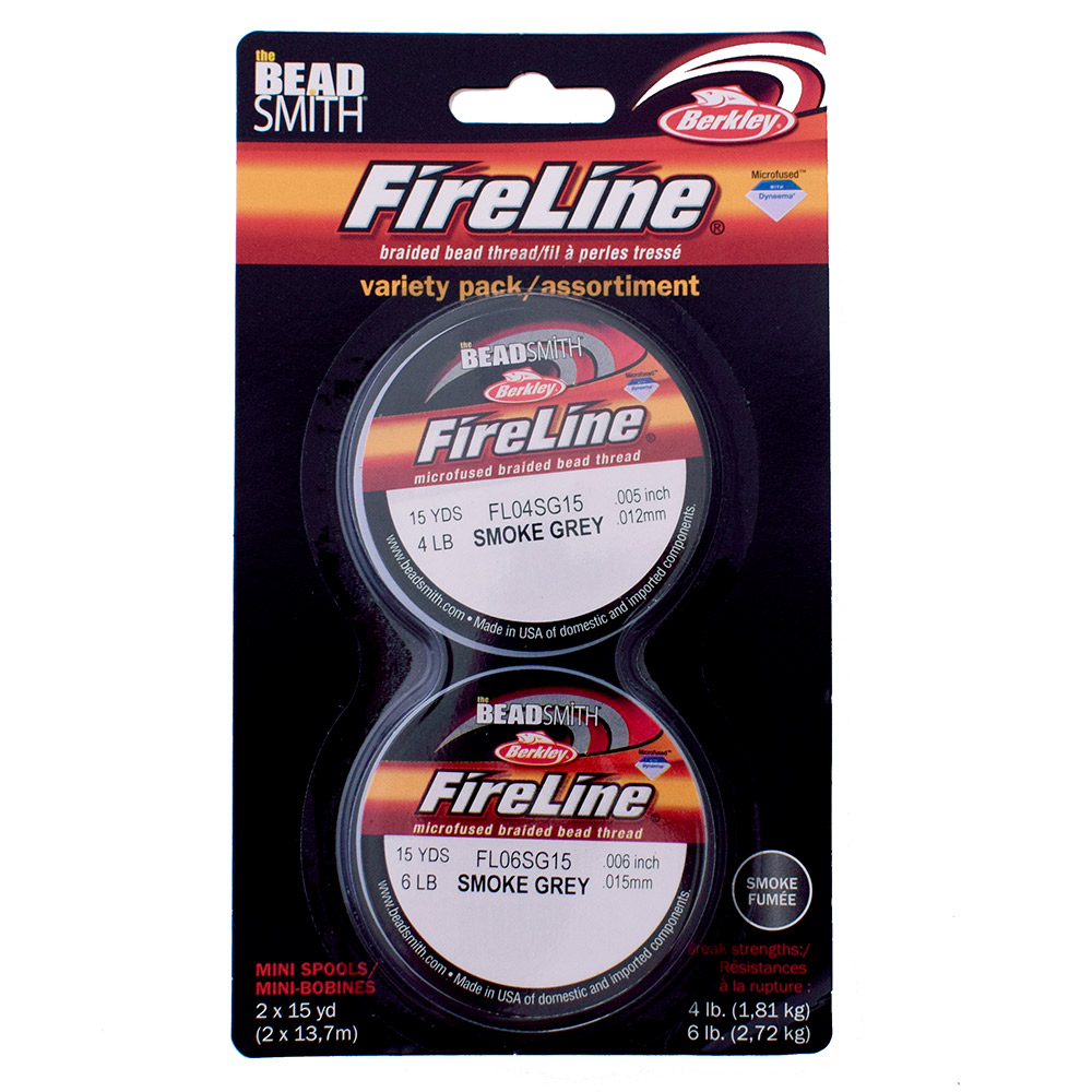 FireLine 4LB & 6LB Smoke Grey (15 yrd reel) Twin Pack - The Bead