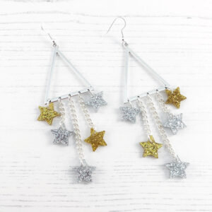 Star of the Show Earrings - Silver & gold