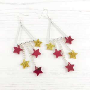 Star of the Show Earrings - Red & gold