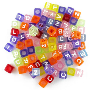 Acrylic Cube Letter Bead Mix