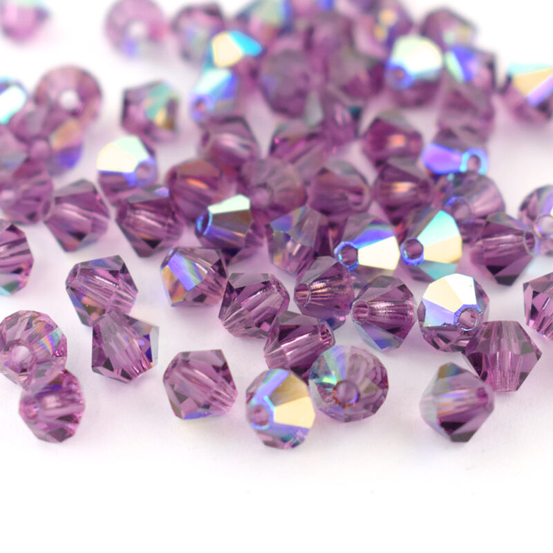 4mm Amethyst AB Bicone Preciosa Crystal Bead