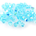 4mm Aqua Boho AB Bicone Preciosa Crystal Bead