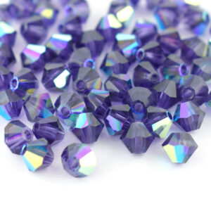 4mm Deep Tanz AB Bicone Preciosa Crystal Bead