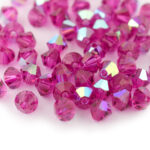 4mm Fuchsia AB Bicone Preciosa Crystal Bead