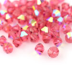 4mm Indian Pink AB Bicone Preciosa Crystal Bead