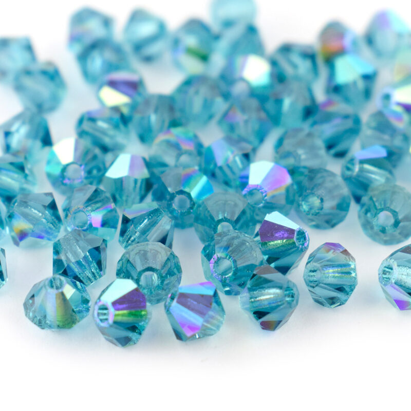 4mm Indicolite AB Bicone Preciosa Crystal Bead