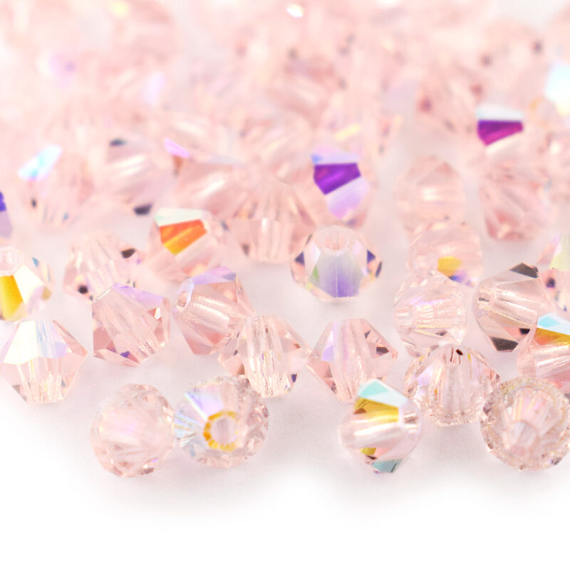 4mm Light Rose AB Bicone Preciosa Crystal Bead