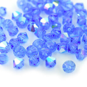 4mm Sapphire AB Bicone Preciosa Crystal Bead