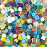 Czech Glass Cube Bead Mix