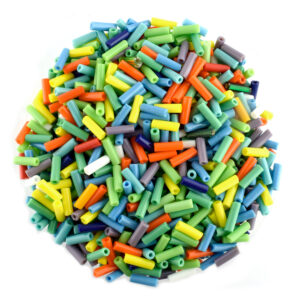 7mm Opaque Mix Czech Glass Bugle Beads