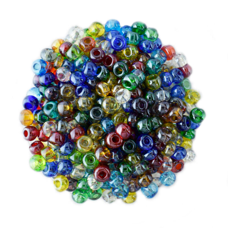 Size 3 transparent lustre seed beads