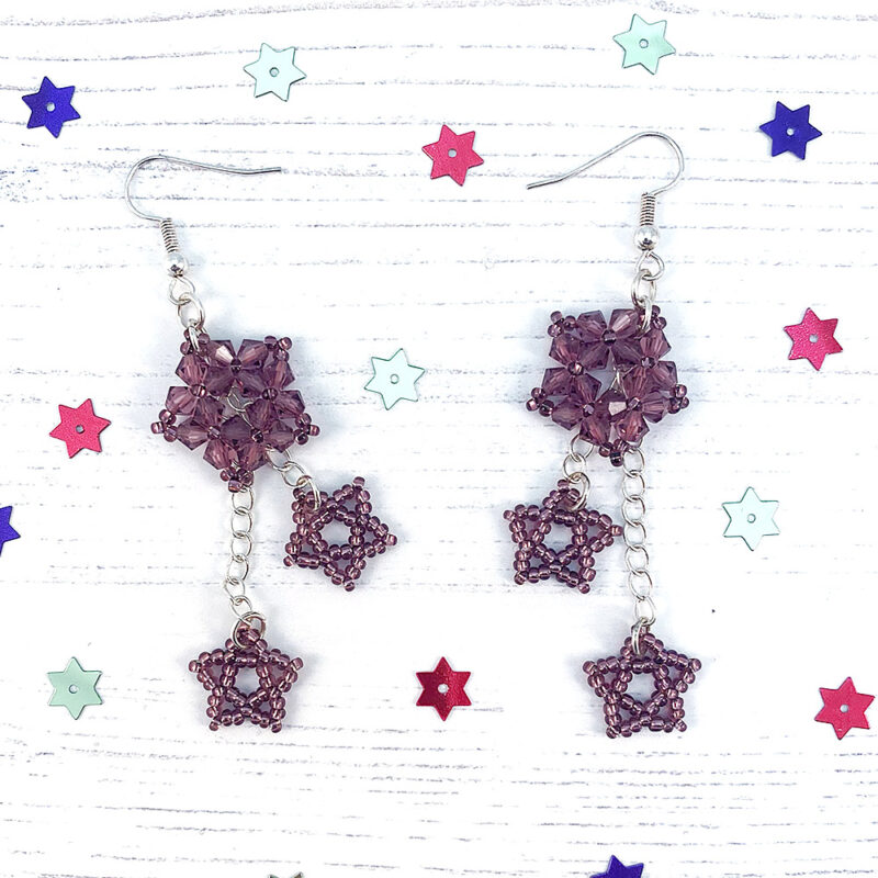 Party Star Earrings Kit - Amethyst