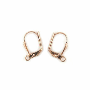 Leverback Ear Wires Rose Gold Plated