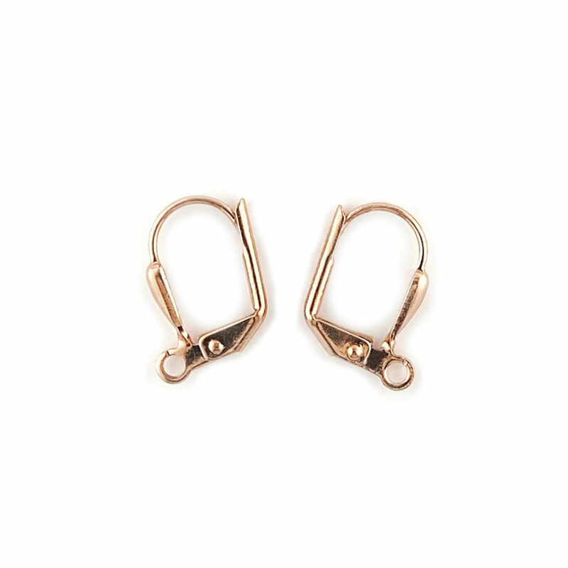 Leverback Ear Wires Rose Gold Plated