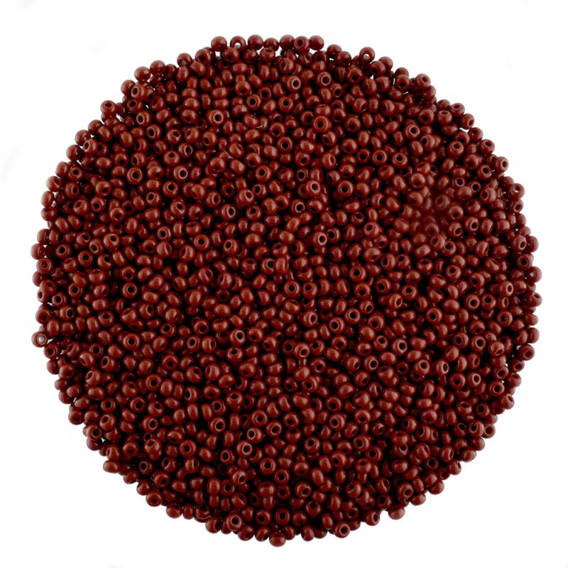 Size 11 Opaque Red Brown Preciosa Seed Beads