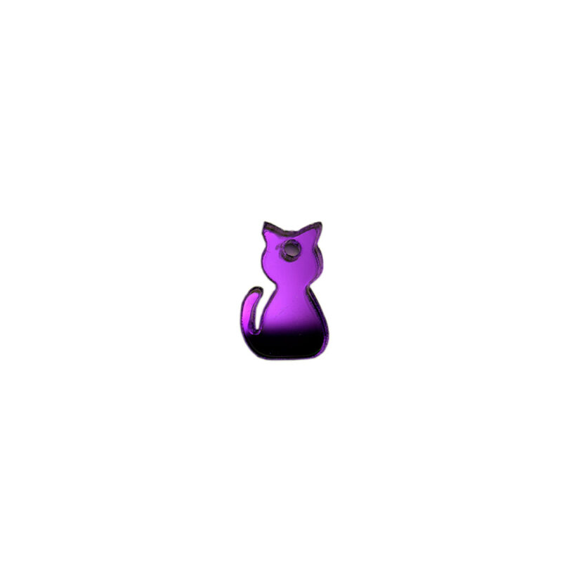 Acrylic Cat Charm Purple Mirror