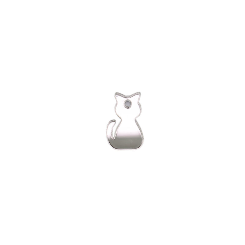 Acrylic Cat Charm Silver Mirror