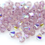 4mm Light Amethyst AB Bicone Preciosa Crystal Bead