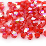 4mm Light Siam AB Bicone Preciosa Crystal Bead