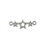 3 Star Connector Antique Silver