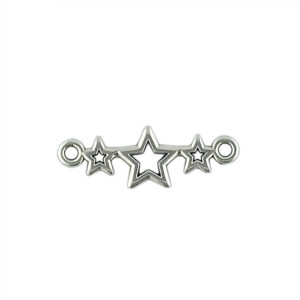 3 Star Connector Antique Silver